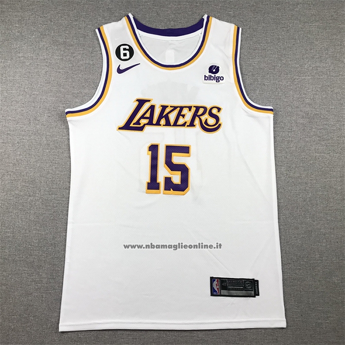 Maglia Los Angeles Lakers Austin Reaves #15 Association 2022-23 Bianco